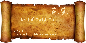 Pritz Fábián névjegykártya